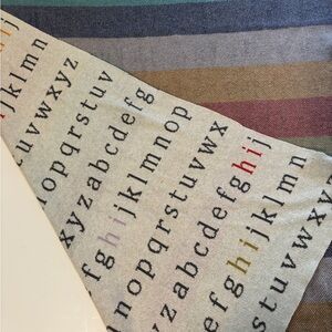 Creative Co-Op Multicolor Reversible Alphabet Striped Cotton Throw Blanket